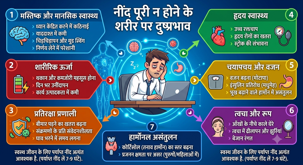 नींद पूरी न होने के नुकसान