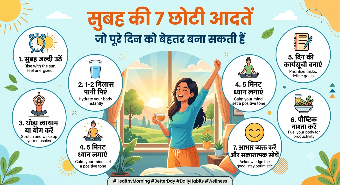 सुबह की 7 छोटी आदतें जो पूरे दिन को बेहतर बना सकती हैं